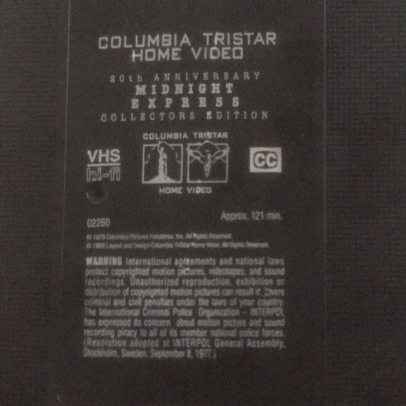 Midnight Express 1978 VHS#02260 Movie Remastered Collector’s Edition 121 Minutes - Picture 8 of 8